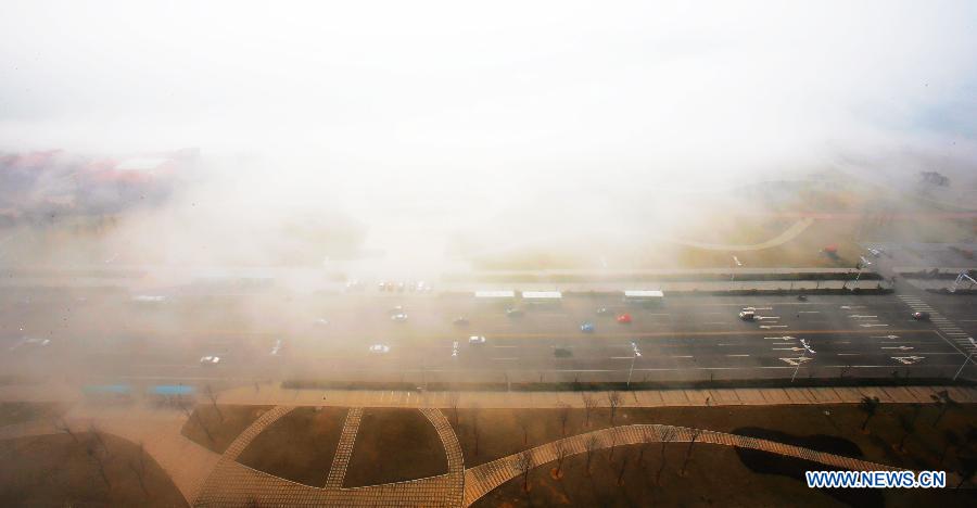 Chine: un brouillard d'advection à Qingdao (2)