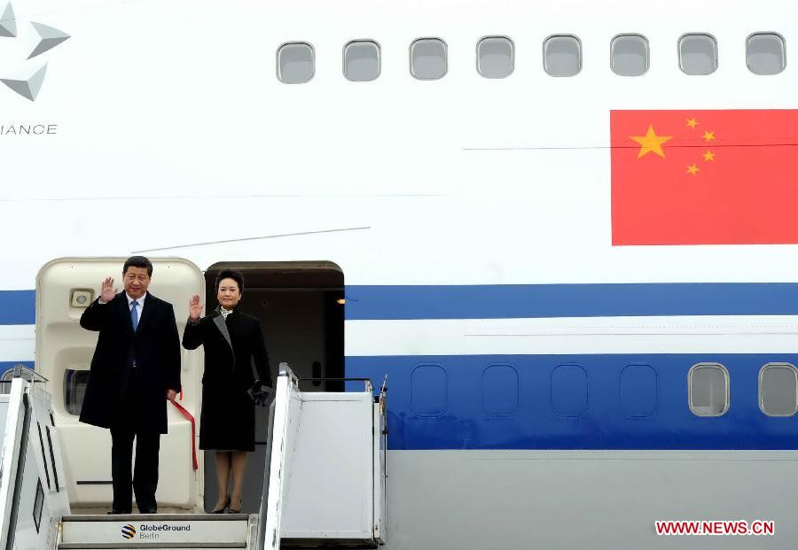 Arrivée du président chinois à Berlin pour une visite d'Etat en Allemagne (2)