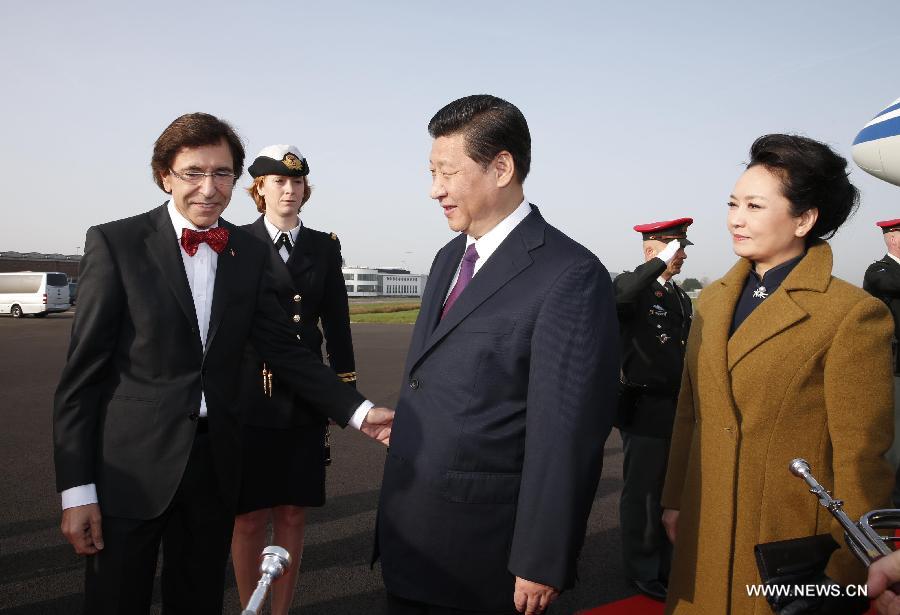 Arrivée du président chinois à Bruxelles pour une visite d'Etat (3)