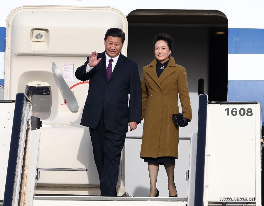 Le président chinois Xi Jinping est arrivé le 30 mars 2014 à Bruxelles pour une visite d'Etat en Belgique, la première d'un chef d'Etat chinois dans le pays depuis 27 ans.