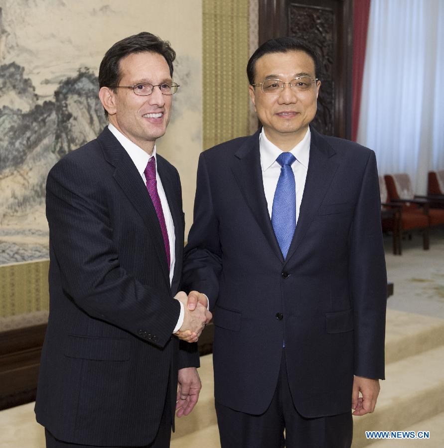 Le législateur suprême chinois rencontre Eric Cantor (2)