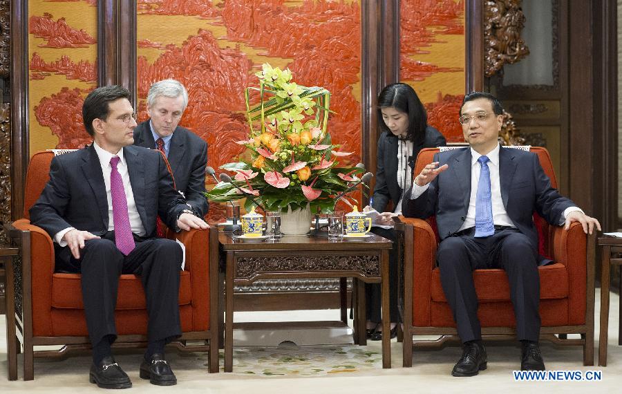 Le législateur suprême chinois rencontre Eric Cantor